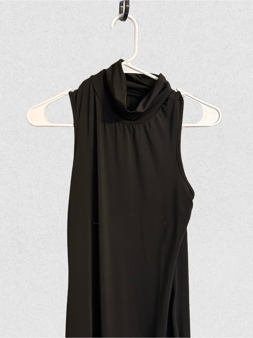 Sleeveless Black Mock Neck Dress